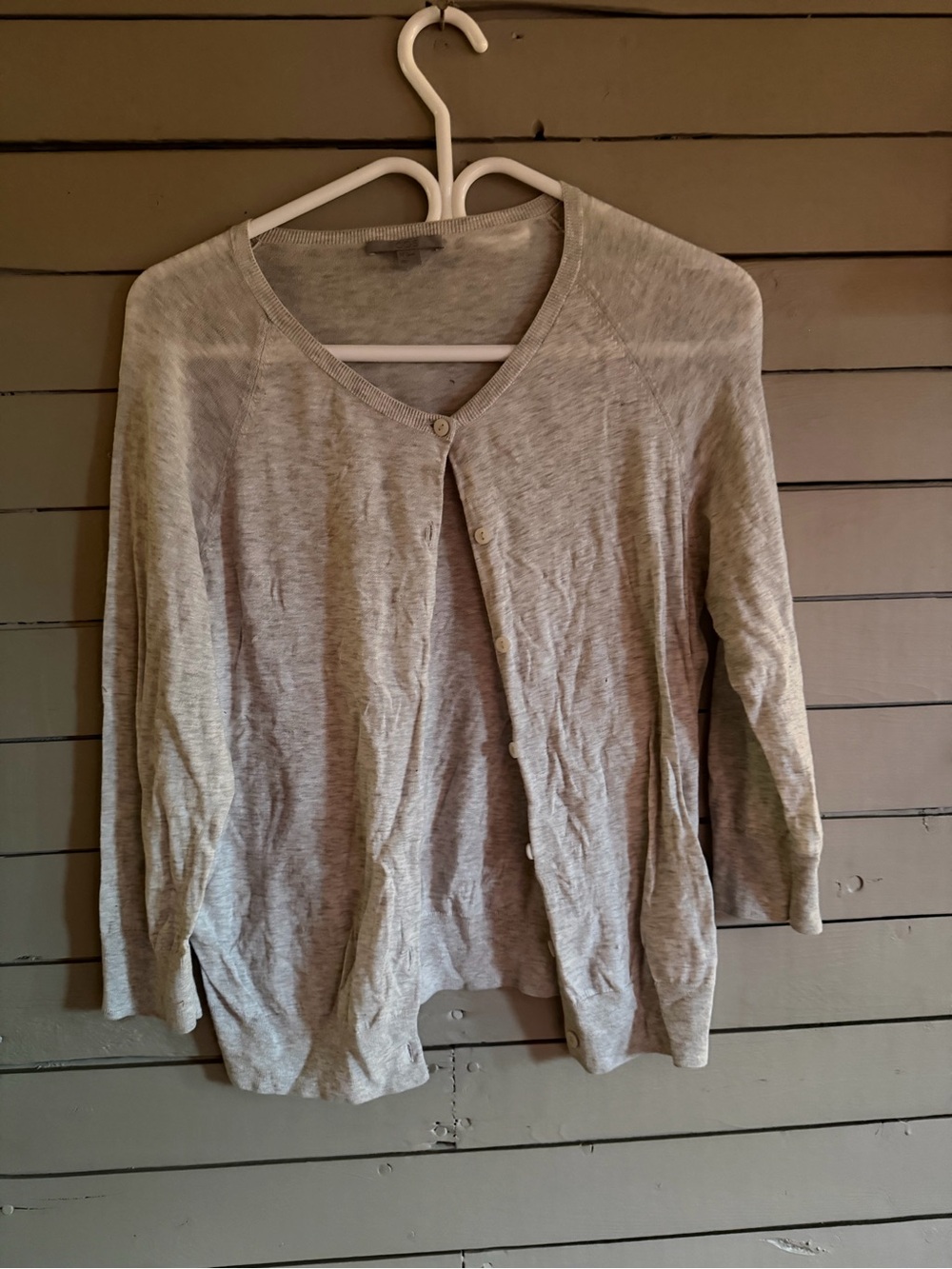 COS Neutral Beige Crewneck Cardigan